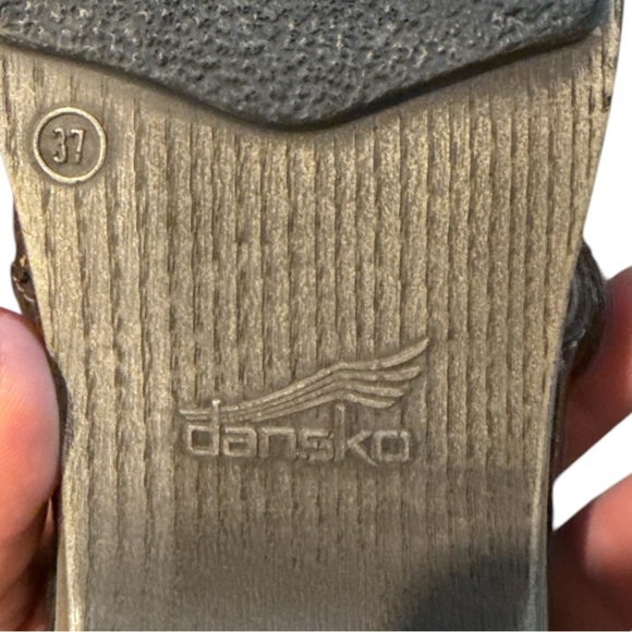 EUC - Dansko Melanie Mules Nubuck Leather Clogs Heel Braided - Size 37 - Picture 6 of 6